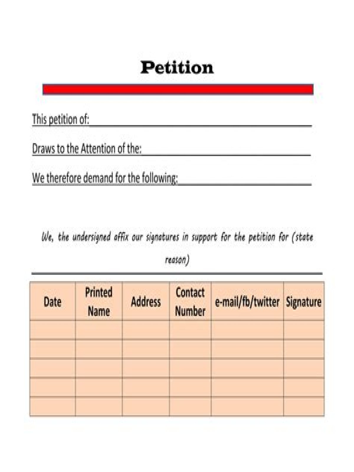 Petition made in court